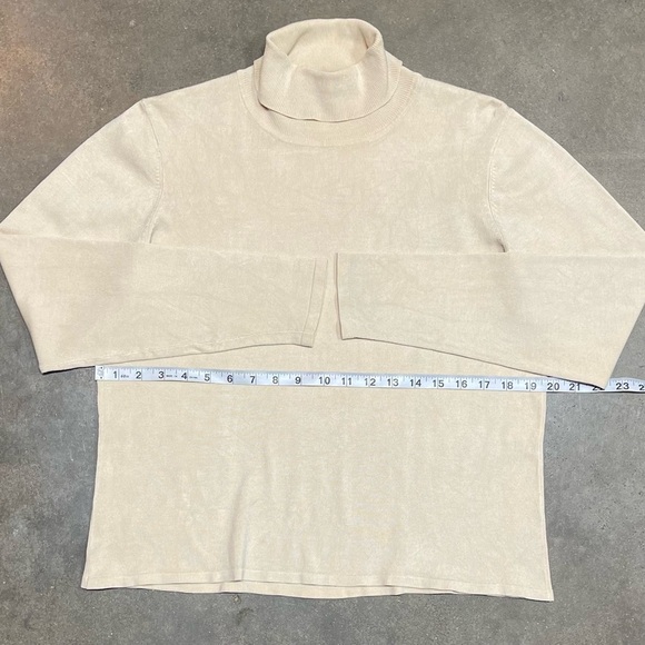Pendleton Classic Cream Silk Blend Sweater Long Sleeve Mock Turtle Neck - Picture 5 of 8